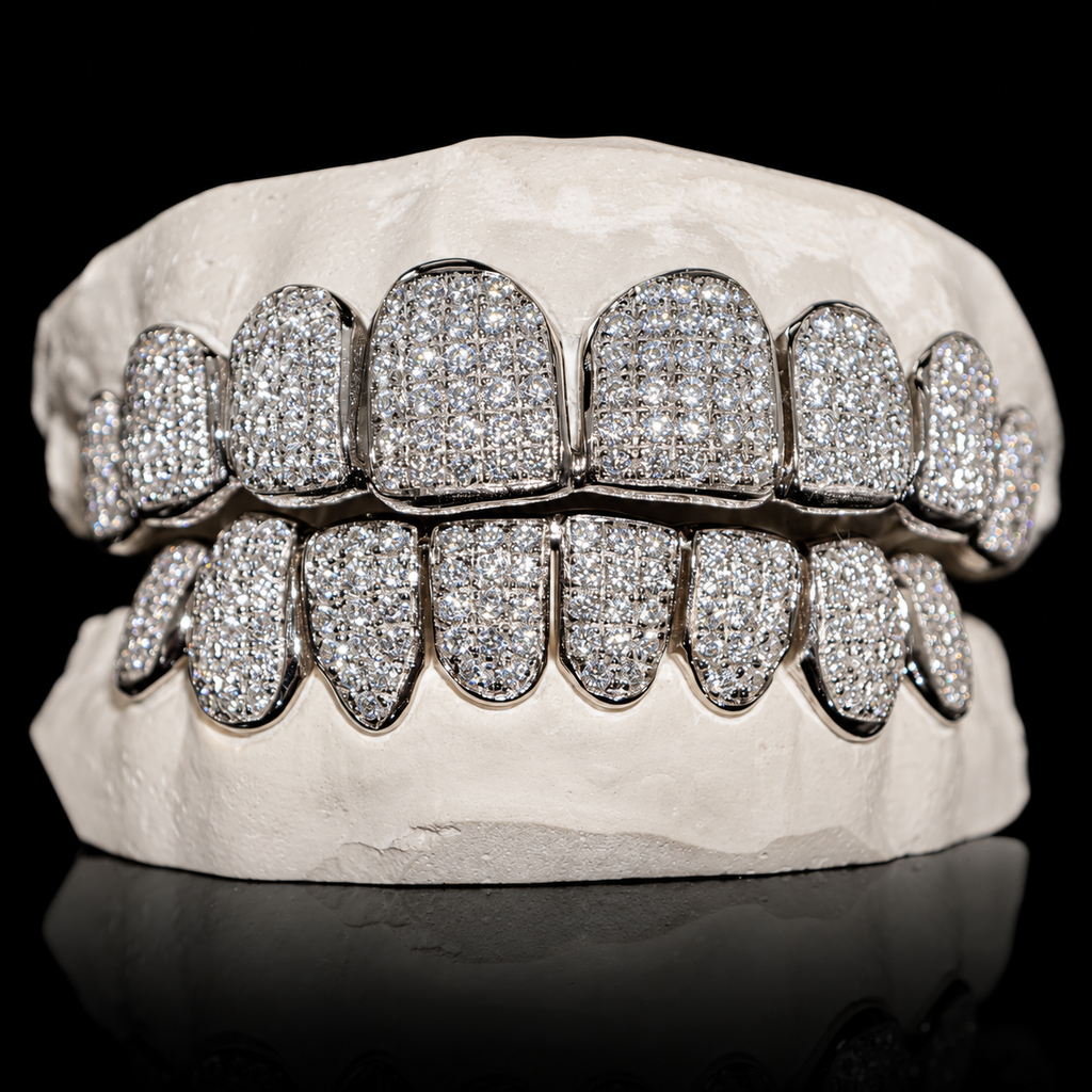 Iced VVS Moissanite Grillz (Straight Setting)