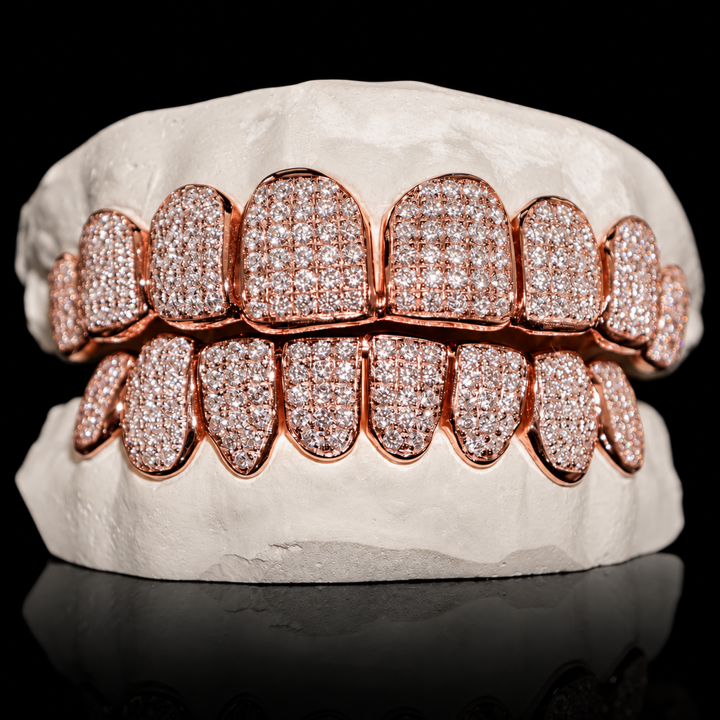 Iced VVS Moissanite Grillz (Straight Setting)