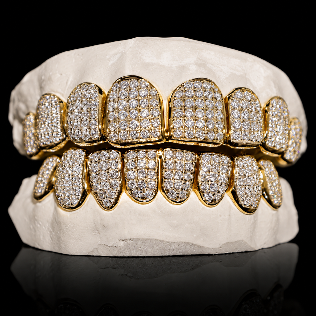 Iced VVS Moissanite Grillz (Straight Setting)